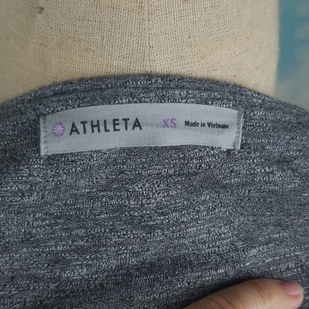 Athleta Heather Grey Wrap Around Long Sleeve Dress - Picture 7 of 8
